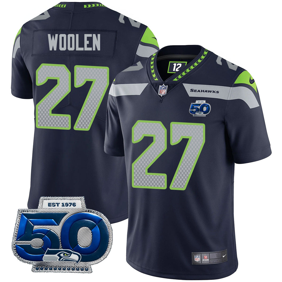 Seattle Seahawks 50th Season Vapor Limited Jersey - All Stitched