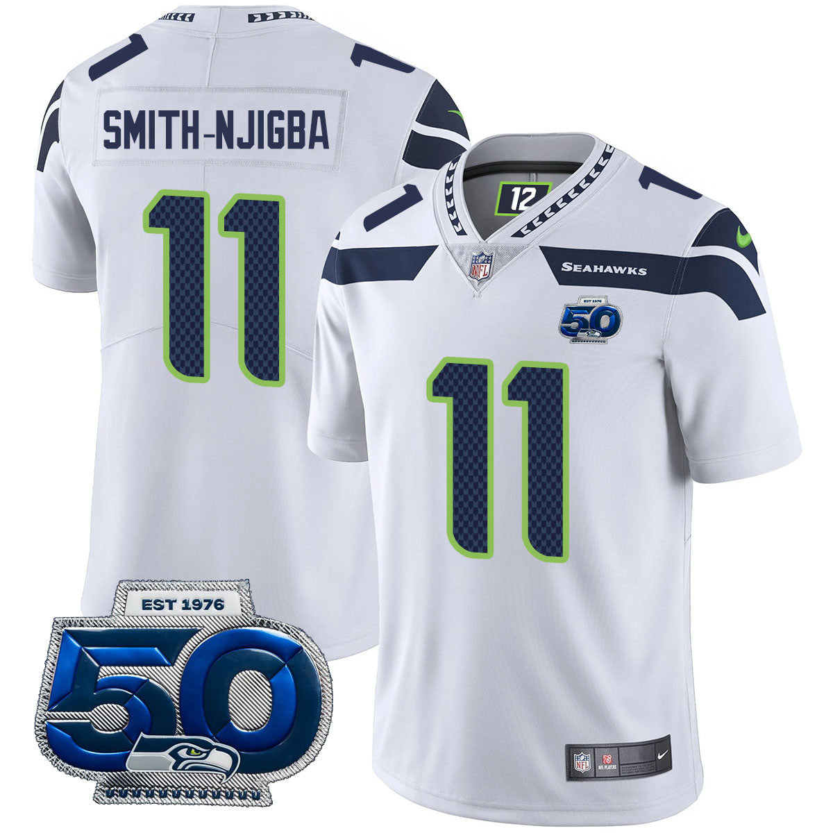Seattle Seahawks 50th Season Vapor Limited Jersey - All Stitched