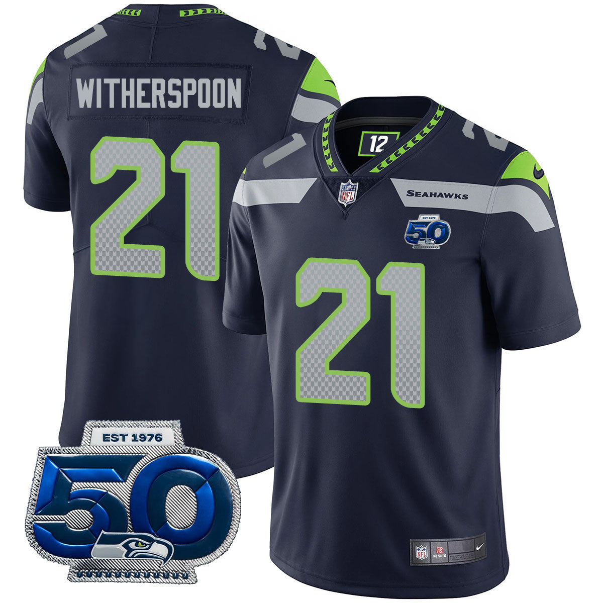 Seattle Seahawks 50th Season Vapor Limited Jersey - All Stitched
