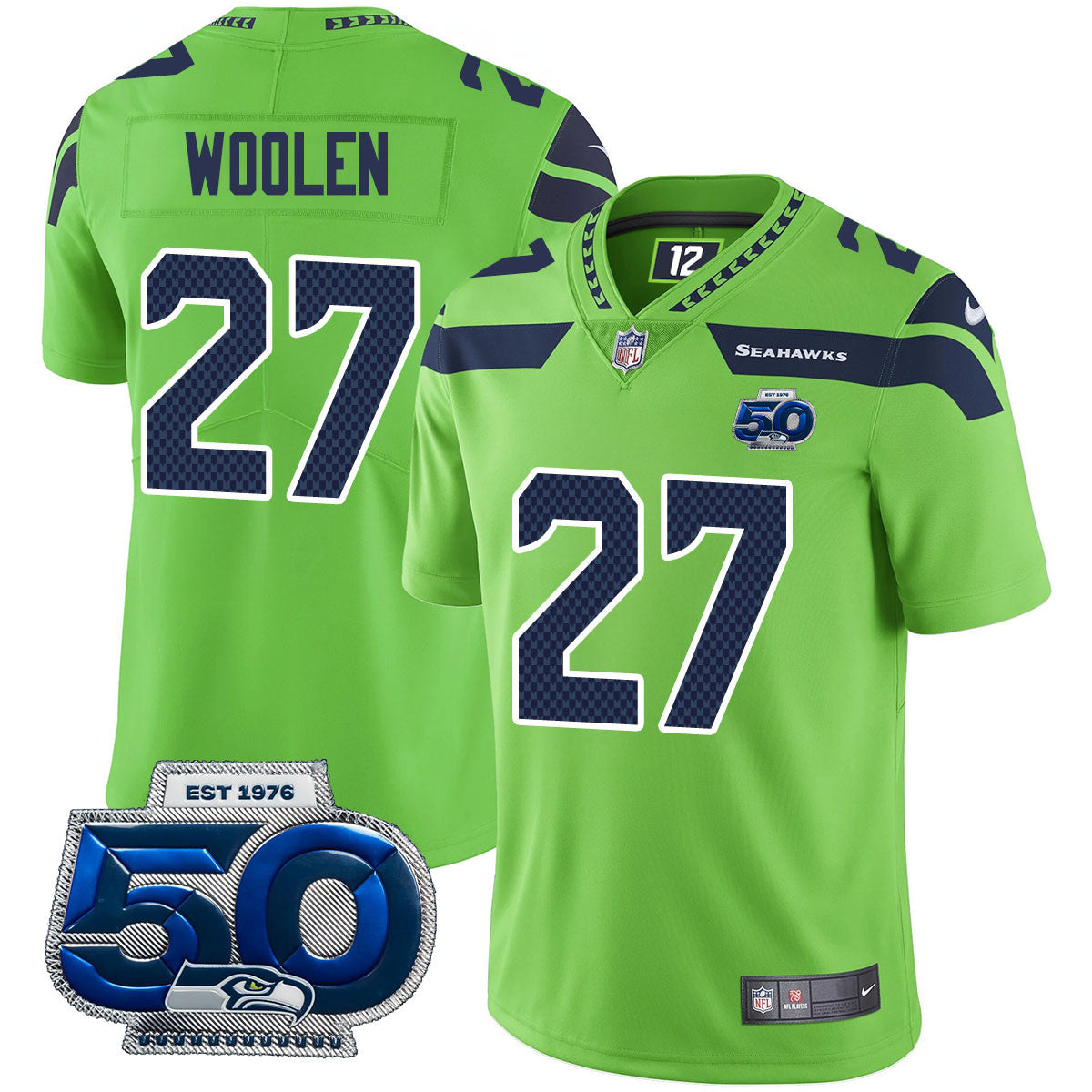 Seattle Seahawks 50th Season Vapor Limited Jersey - All Stitched