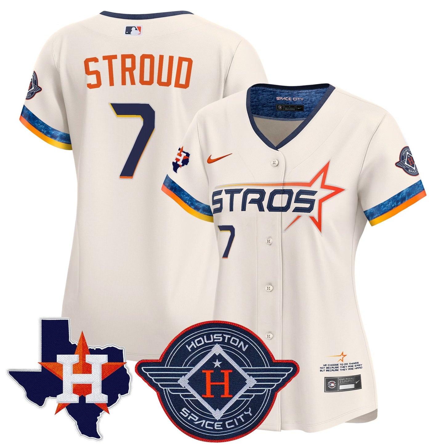 Women's Houston Astros 2025 City Connect Texas Patch Vapor Premier Limited Jersey - All Stitched