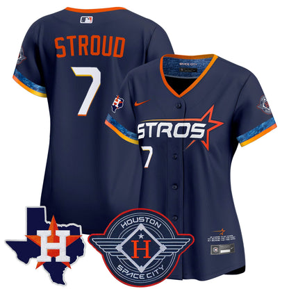 Women's Houston Astros 2025 City Connect Texas Patch Vapor Premier Limited Jersey - All Stitched