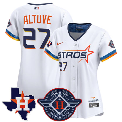 Women's Houston Astros 2025 City Connect Texas Patch Vapor Premier Limited Jersey - All Stitched