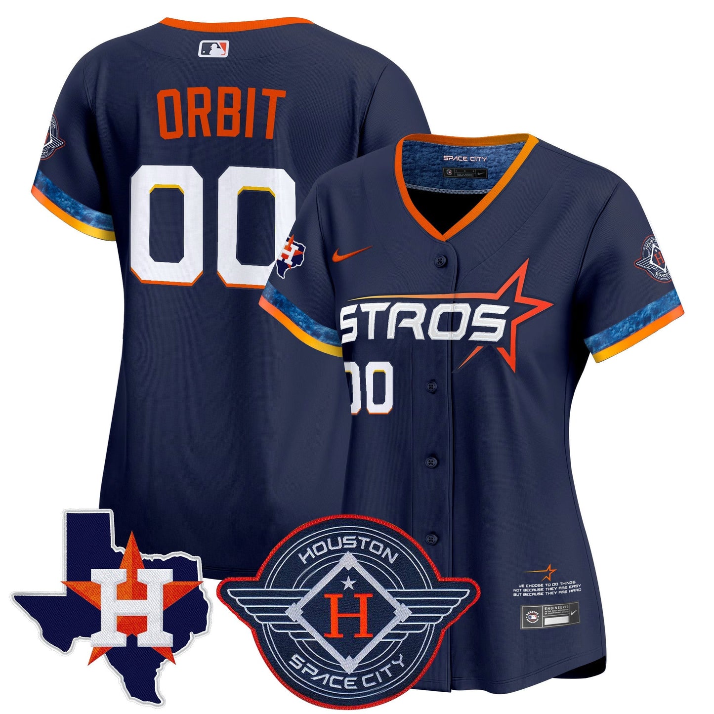 Women's Houston Astros 2025 City Connect Texas Patch Vapor Premier Limited Jersey - All Stitched