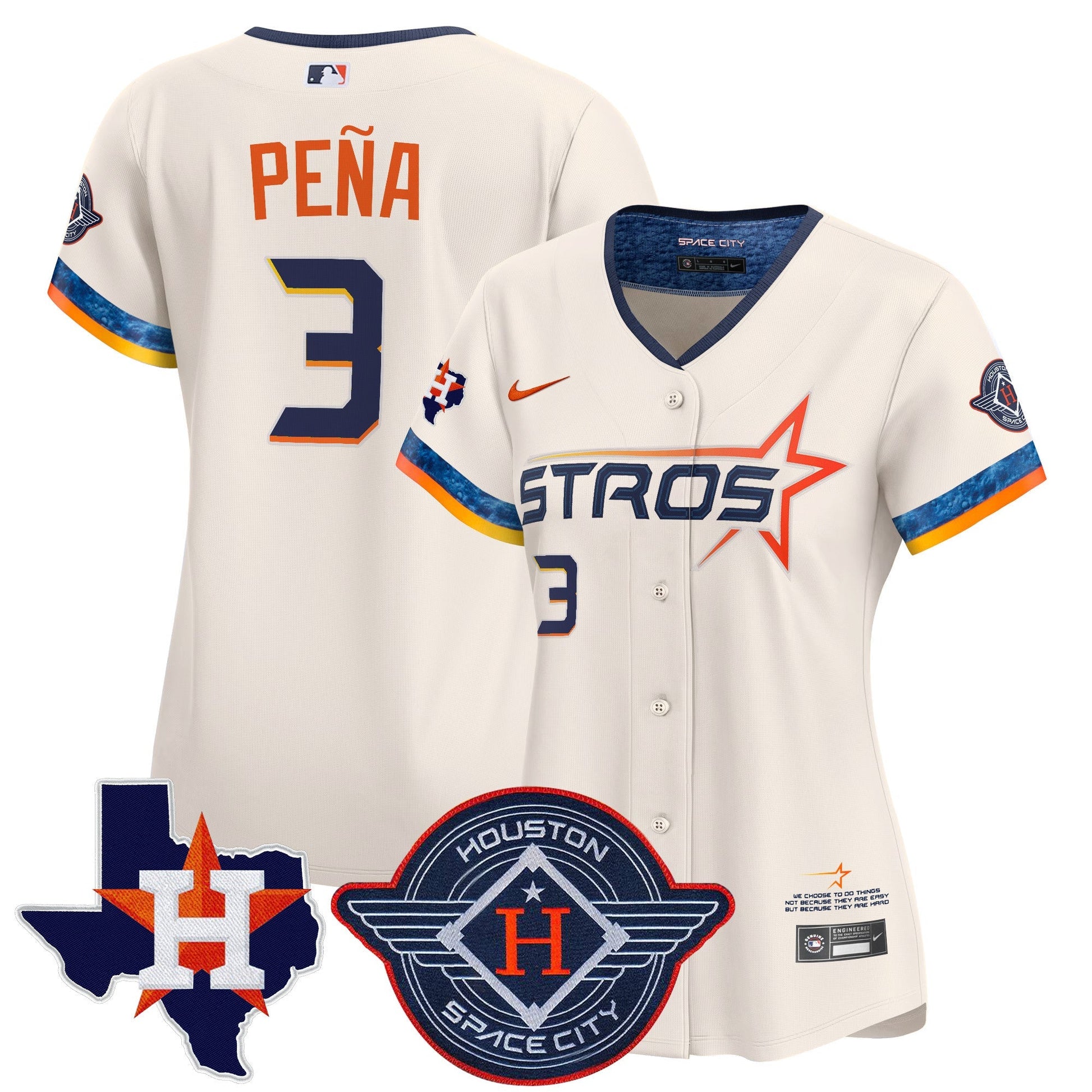 Women's Houston Astros 2025 City Connect Texas Patch Vapor Premier Limited Jersey - All Stitched
