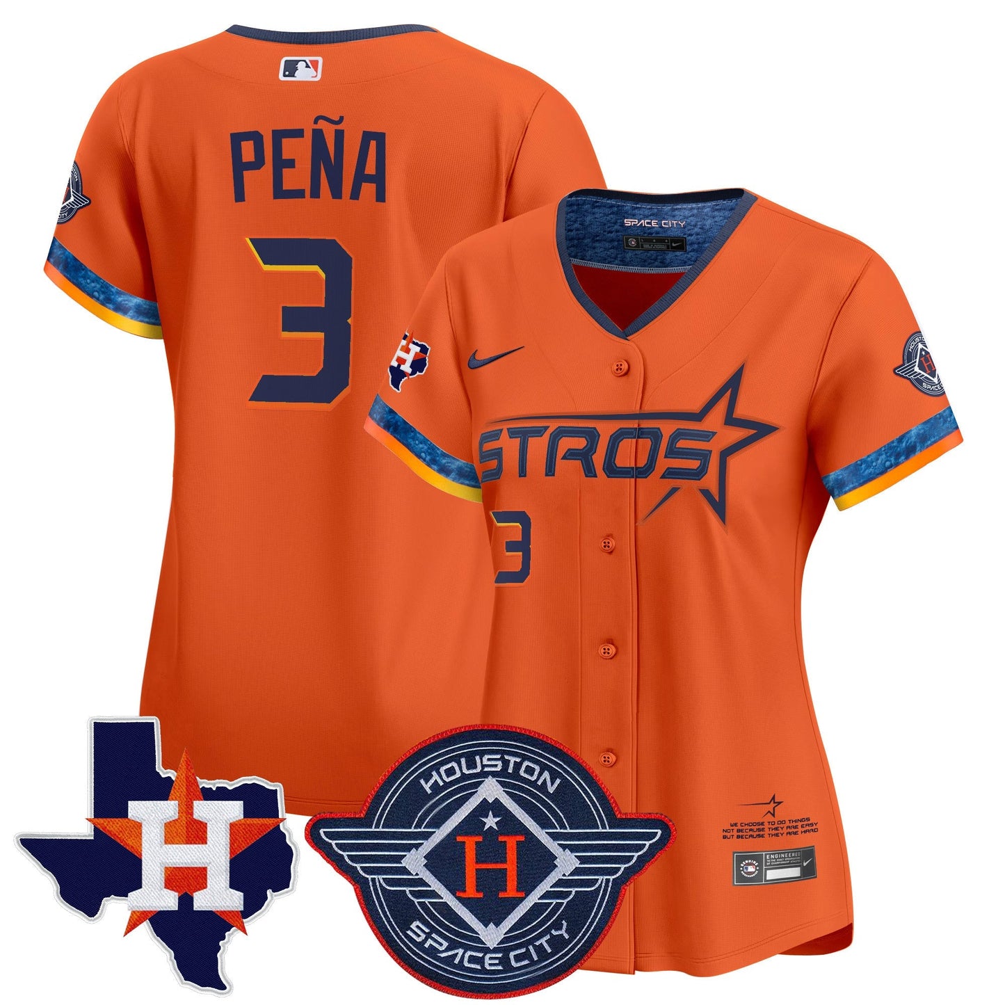 Women's Houston Astros 2025 City Connect Texas Patch Vapor Premier Limited Jersey - All Stitched