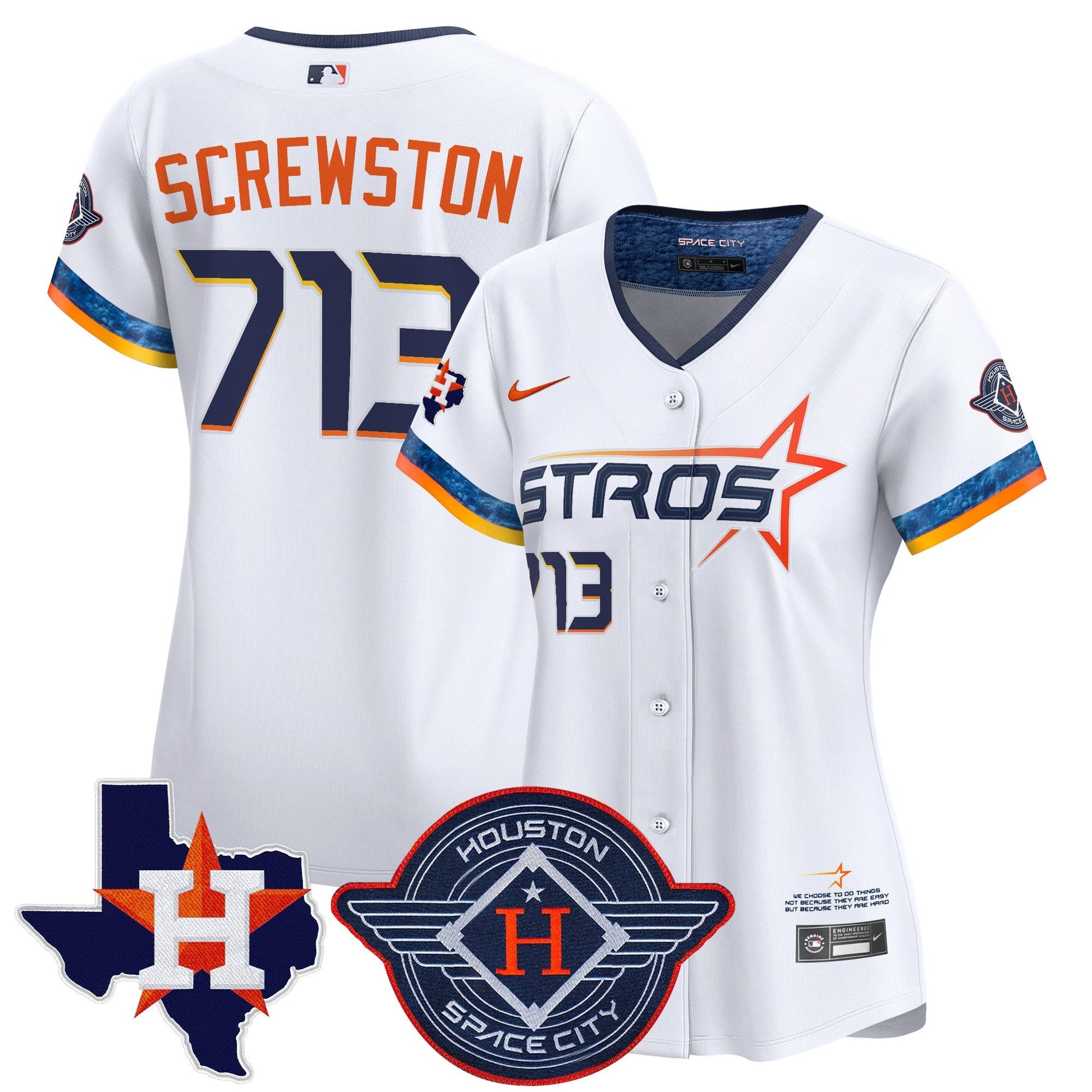 Women's Houston Astros 2025 City Connect Texas Patch Vapor Premier Limited Jersey - All Stitched