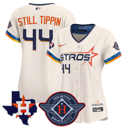 Women's Houston Astros 2025 City Connect Texas Patch Vapor Premier Limited Jersey - All Stitched