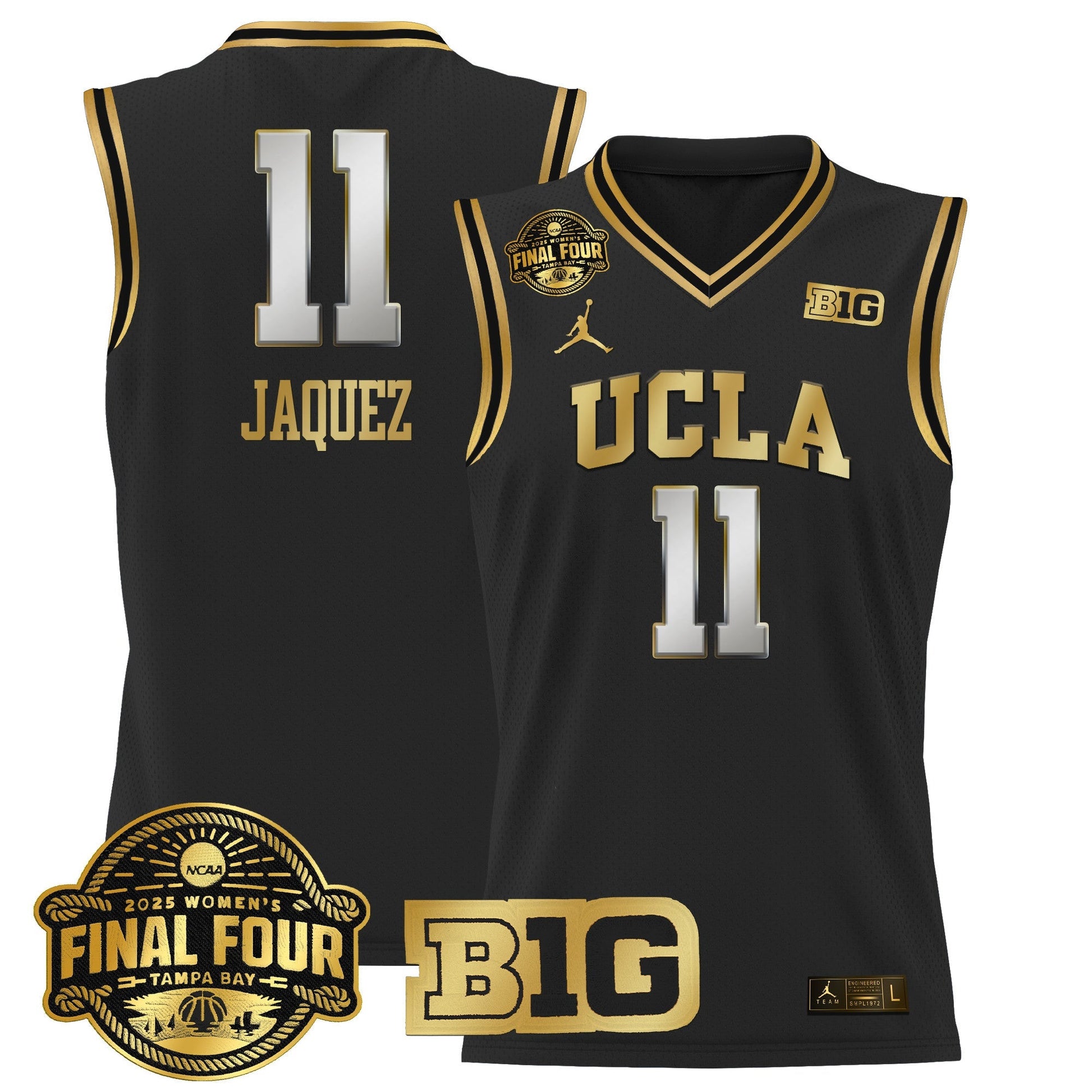 Men's Size - UCLA Bruins 2025 Big Ten Women's Final Four Patch Lightweight Basketball Jersey - All Stitched