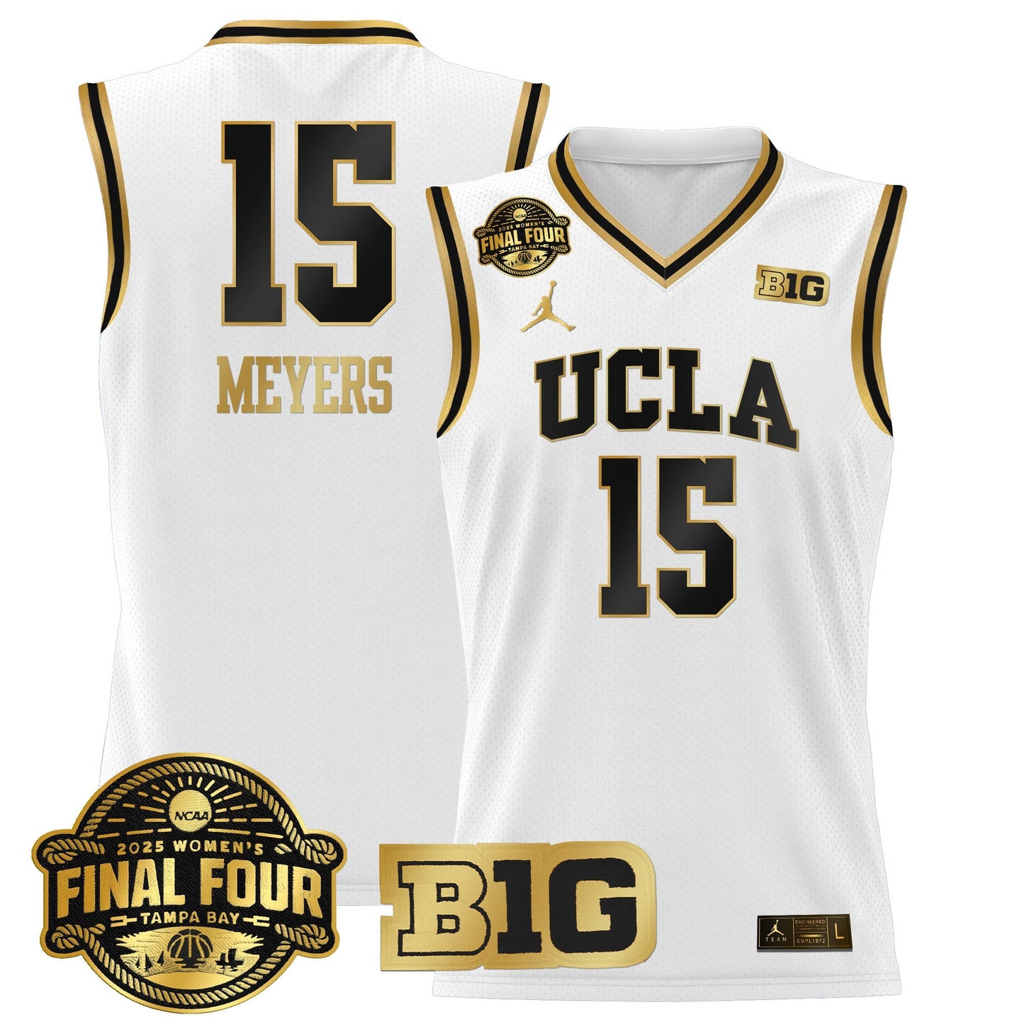 Men's Size - UCLA Bruins 2025 Big Ten Women's Final Four Patch Lightweight Basketball Jersey - All Stitched