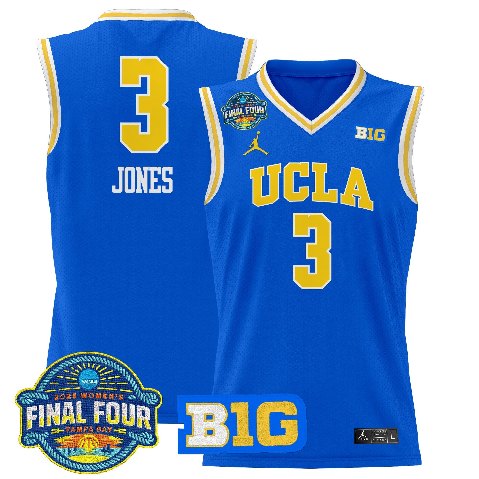 Men's Size - UCLA Bruins 2025 Big Ten Women's Final Four Patch Lightweight Basketball Jersey - All Stitched