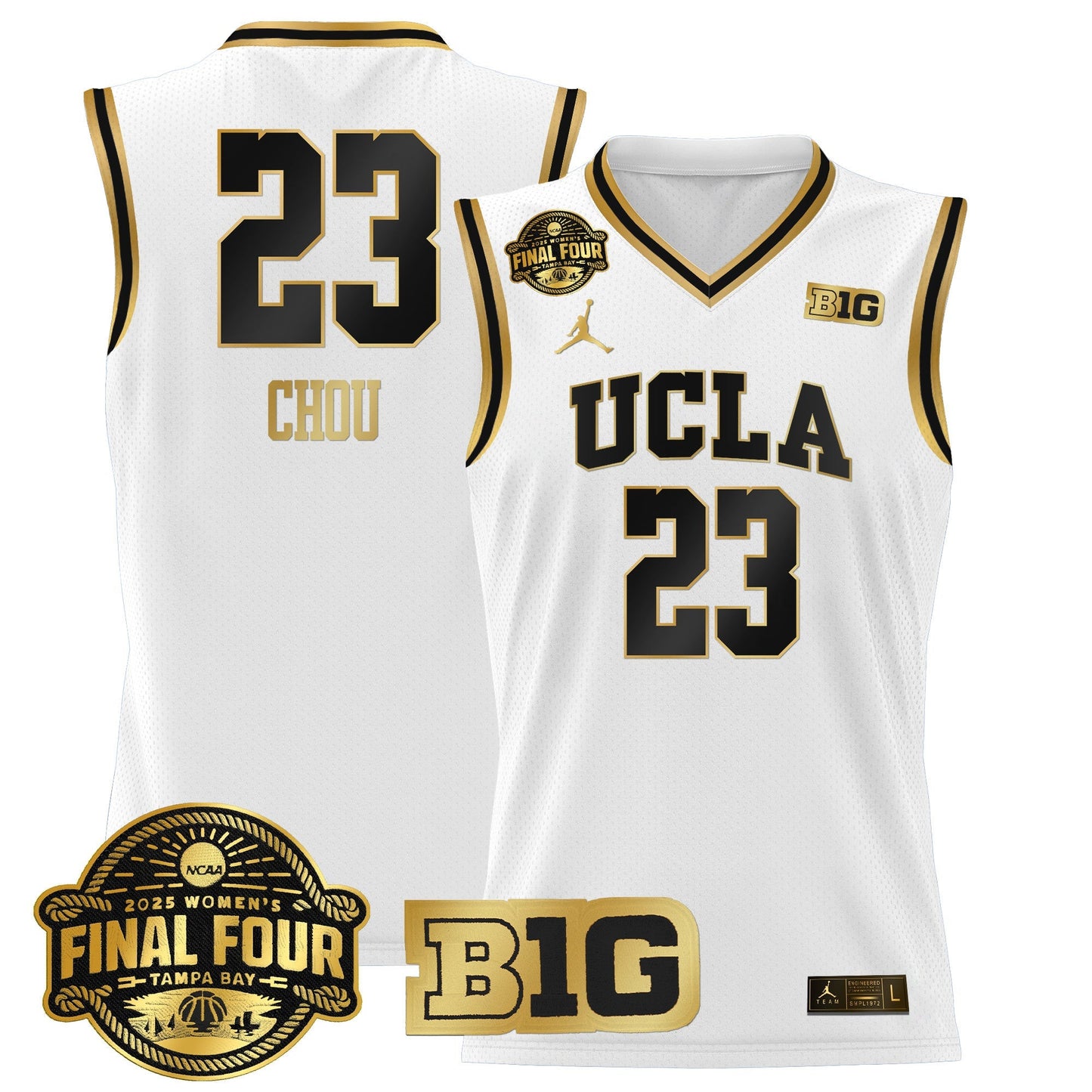 Men's Size - UCLA Bruins 2025 Big Ten Women's Final Four Patch Lightweight Basketball Jersey - All Stitched