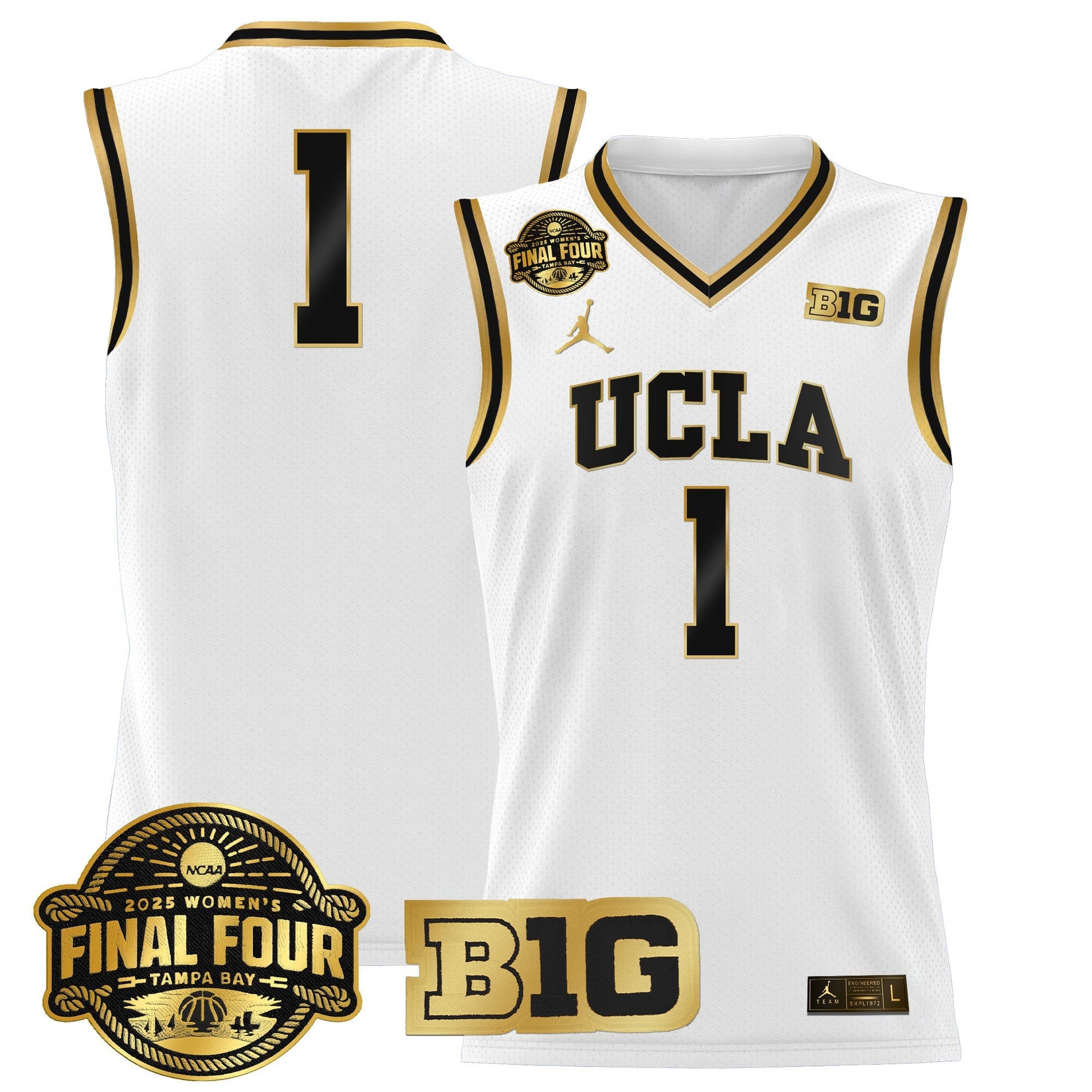 Men's Size - UCLA Bruins 2025 Big Ten Women's Final Four Patch Lightweight Basketball Jersey - All Stitched