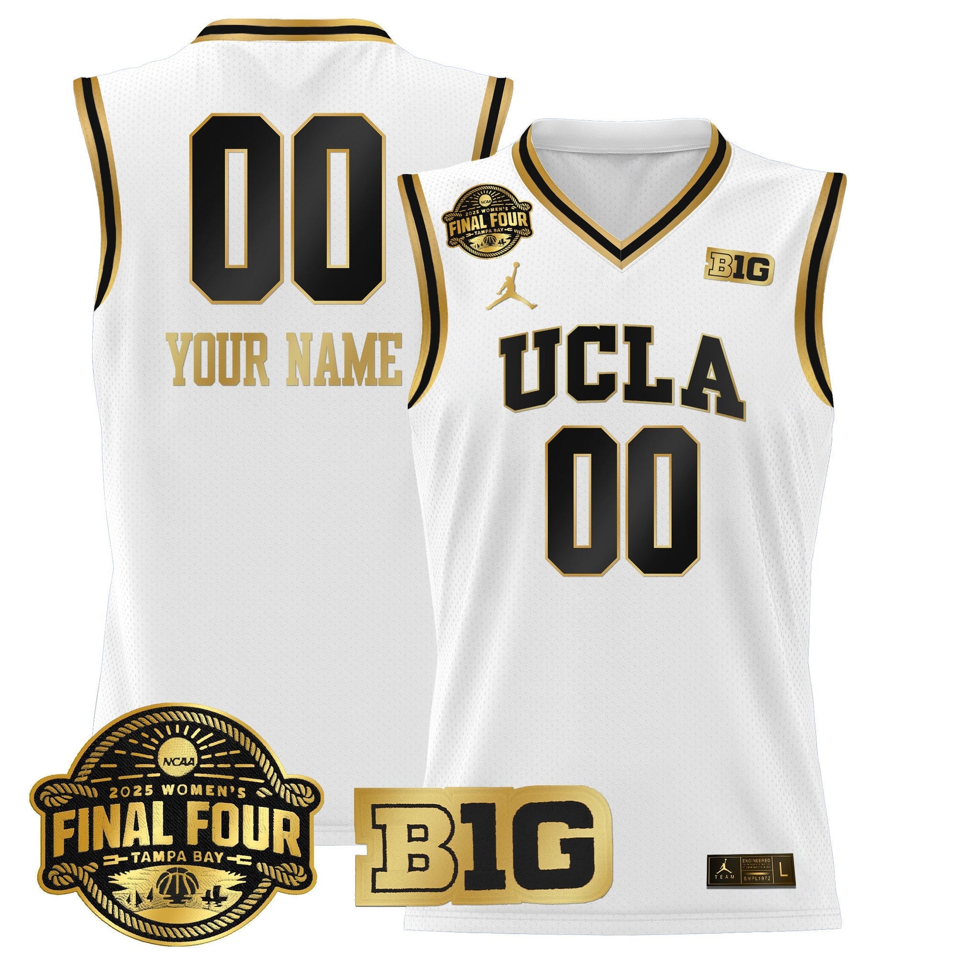 UCLA Bruins 2025 Big Ten Women's Final Four Patch Lightweight Basketball Custom Jersey - All Stitched