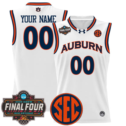 Auburn Tigers 2025 Final Four Patch Lightweight Basketball Custom Jersey - All Stitched