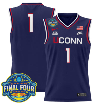 Men's Size - UConn Huskies 2025 Big Eat Women's Final Four Patch Lightweight Basketball Jersey - All Stitched