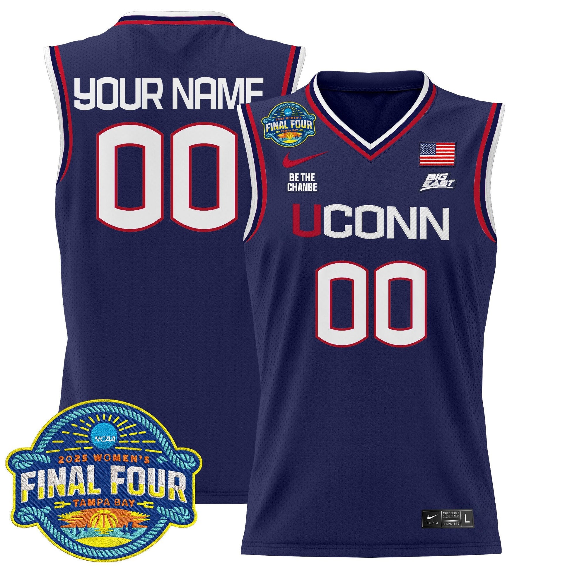 UConn Huskies 2025 Big Eat Women's Final Four Patch Lightweight Basketball Custom Jersey - All Stitched