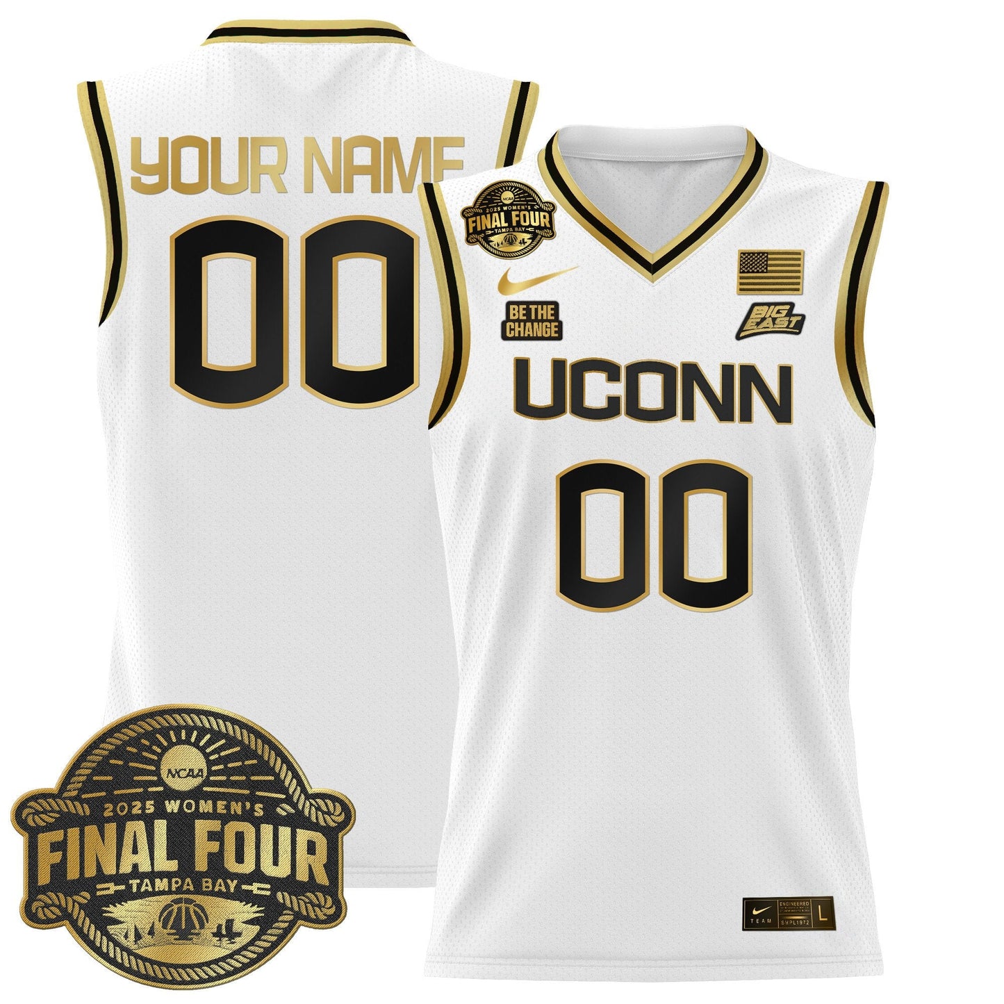 UConn Huskies 2025 Big Eat Women's Final Four Patch Lightweight Basketball Custom Jersey - All Stitched