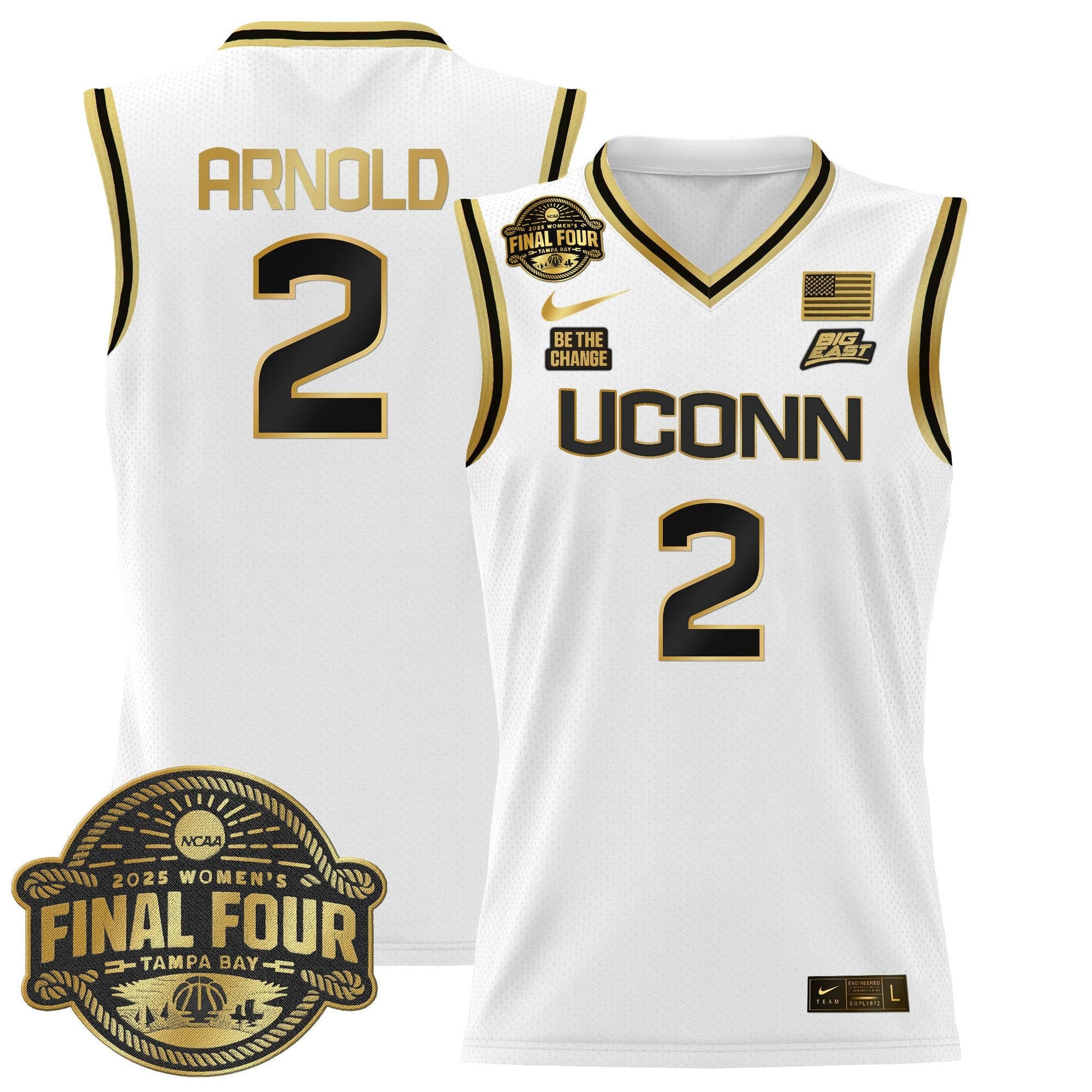 Men's Size - UConn Huskies 2025 Big Eat Women's Final Four Patch Lightweight Basketball Jersey - All Stitched