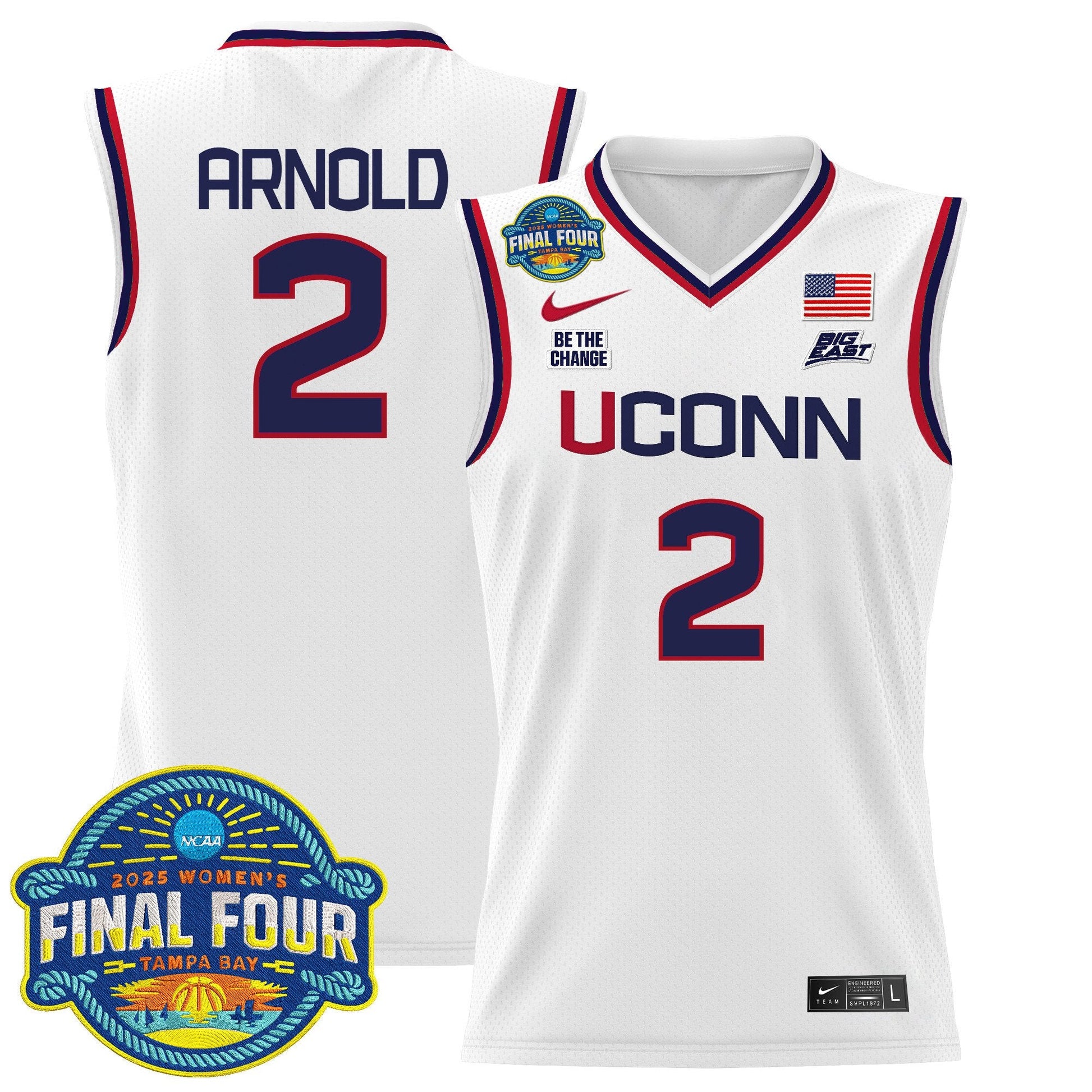 Men's Size - UConn Huskies 2025 Big Eat Women's Final Four Patch Lightweight Basketball Jersey - All Stitched