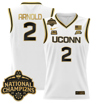 Men's Size - UConn Huskies 2025 Women's National Champions Patch Lightweight Basketball Jersey - All Stitched
