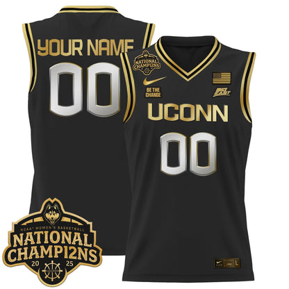 UConn Huskies 2025 Women's National Champions Patch Lightweight Basketball Custom Jersey - All Stitched