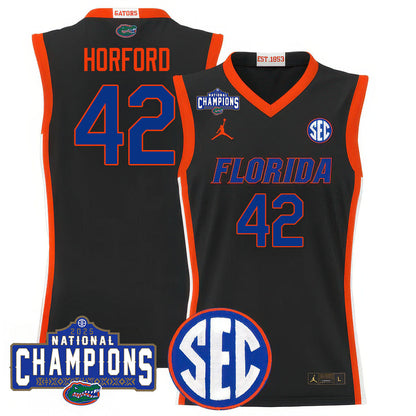 Men's Florida Gators 2025 National Champions Basketball Jersey N1 - All Stitched