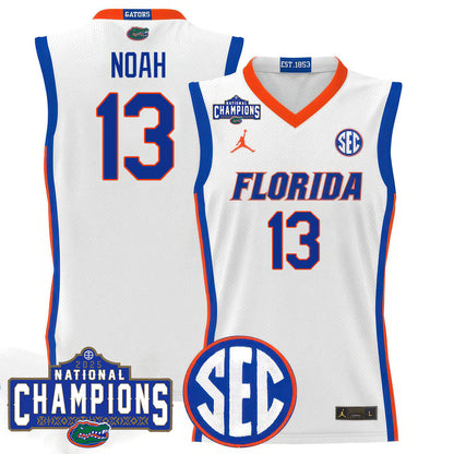 Men's Florida Gators 2025 National Champions Basketball Jersey N1 - All Stitched