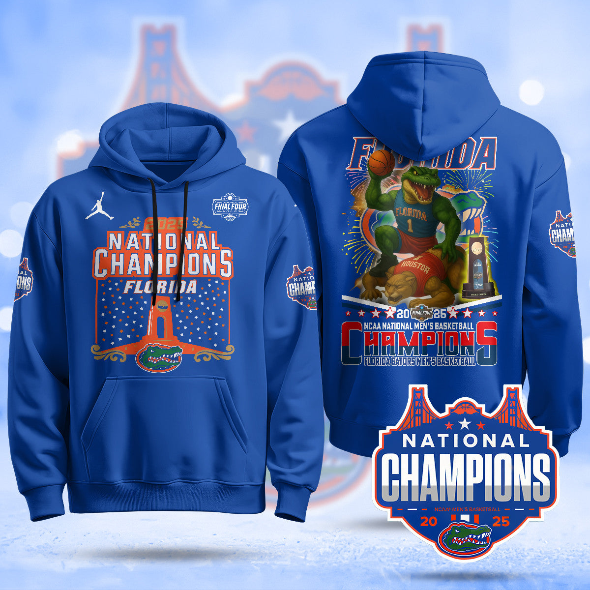 Florida Gators 2025 National Champions Basketball Hoodie N3 - Printed