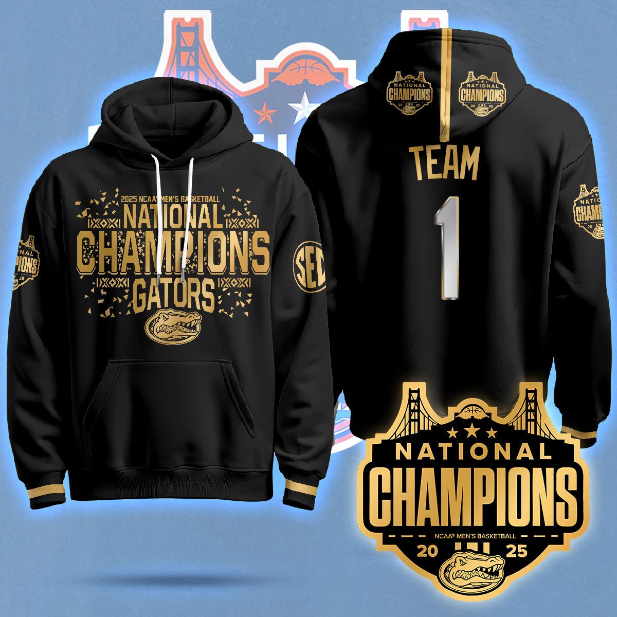 Florida Gators 2025 National Champions Basketball Hoodie N5 - Printed