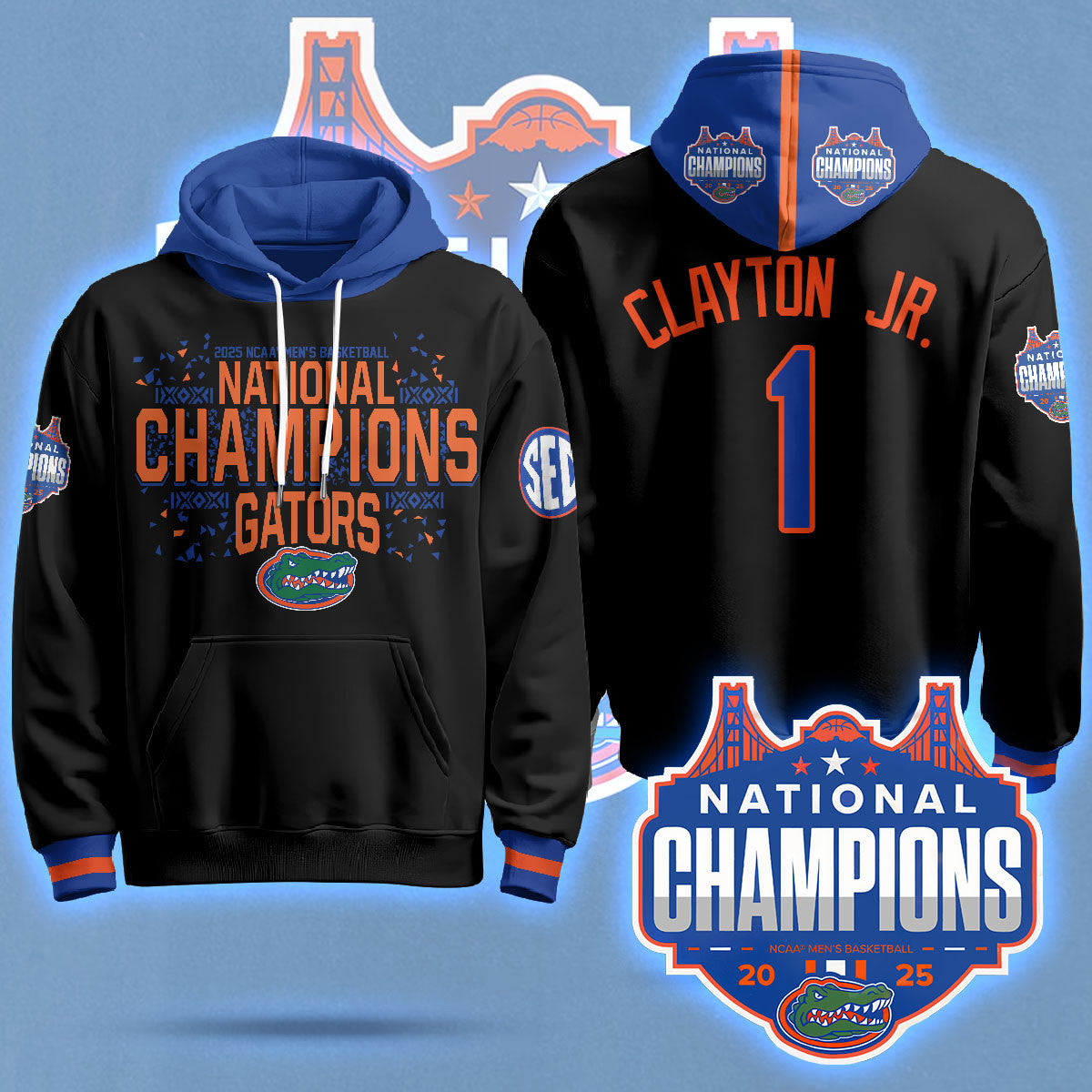 Florida Gators 2025 National Champions Basketball Hoodie N5 - Printed