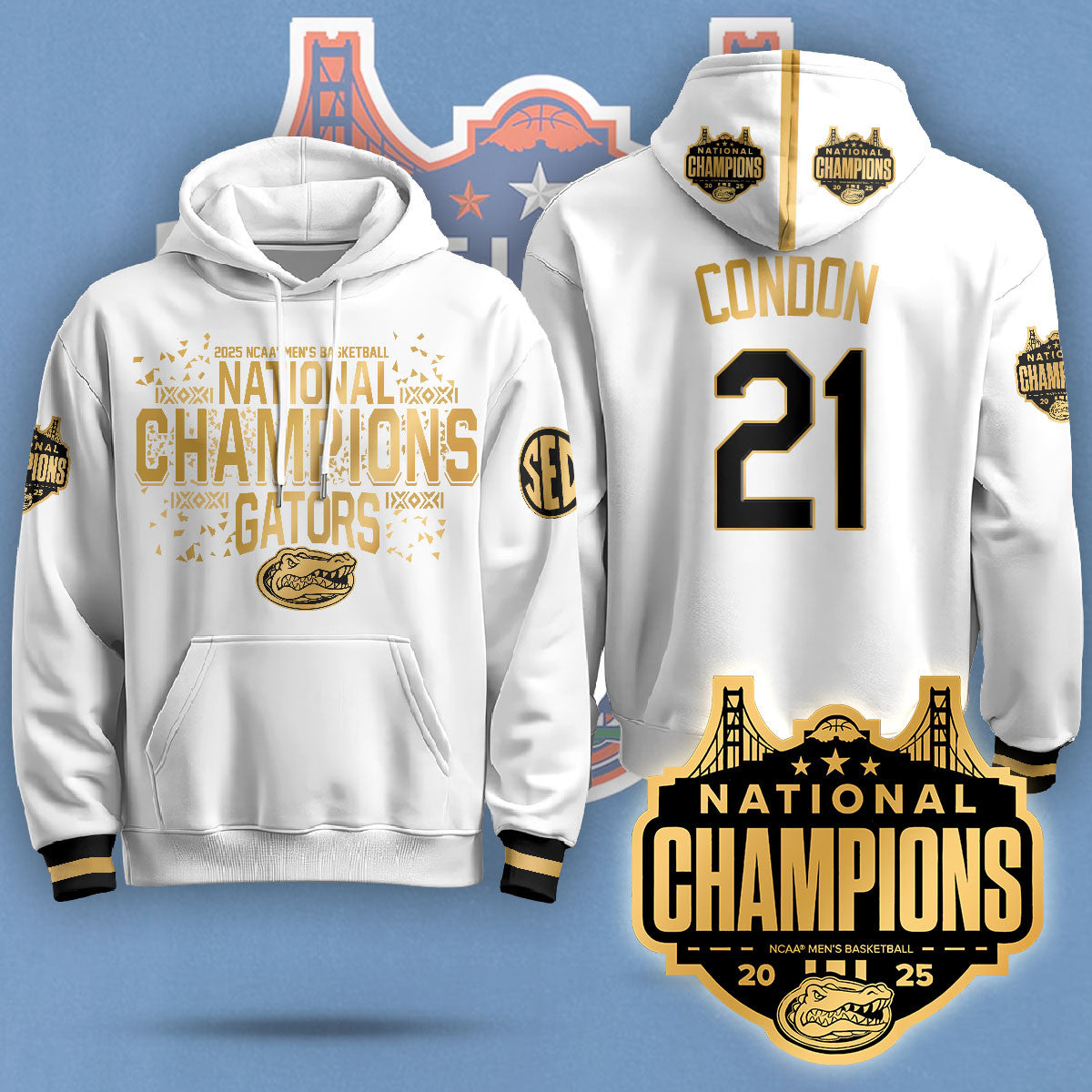 Florida Gators 2025 National Champions Basketball Hoodie N5 - Printed