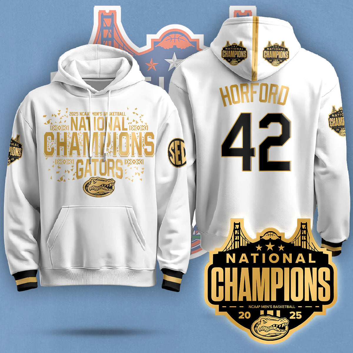 Florida Gators 2025 National Champions Basketball Hoodie N5 - Printed