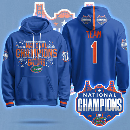 Florida Gators 2025 National Champions Basketball Hoodie N5 - Printed
