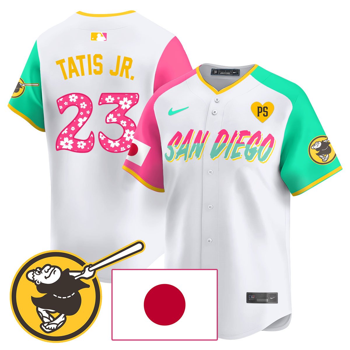 Men's San Diego Padres Japanese Heritage Jersey - All Stitched