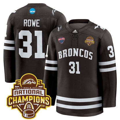 Men's Western Michigan Broncos 2025 National Champions Patch Premium Jersey - All Stitched