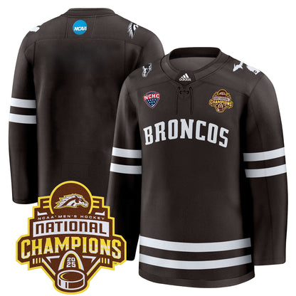 Men's Western Michigan Broncos 2025 National Champions Patch Premium Jersey - All Stitched