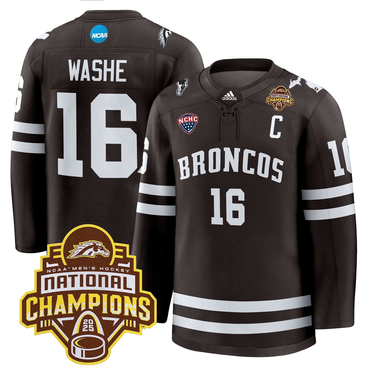 Men's Western Michigan Broncos 2025 National Champions Patch Premium Jersey - All Stitched