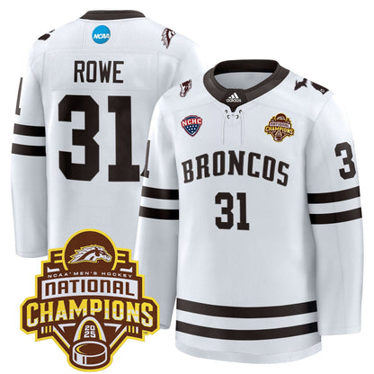 Men's Western Michigan Broncos 2025 National Champions Patch Premium Jersey - All Stitched