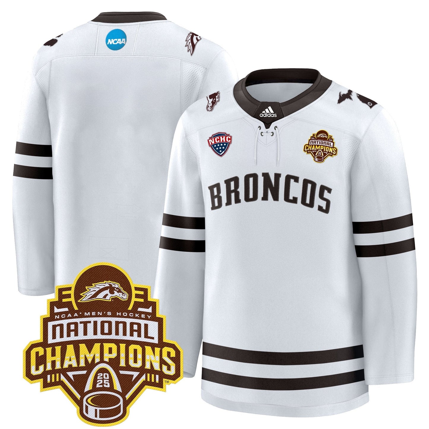 Men's Western Michigan Broncos 2025 National Champions Patch Premium Jersey - All Stitched