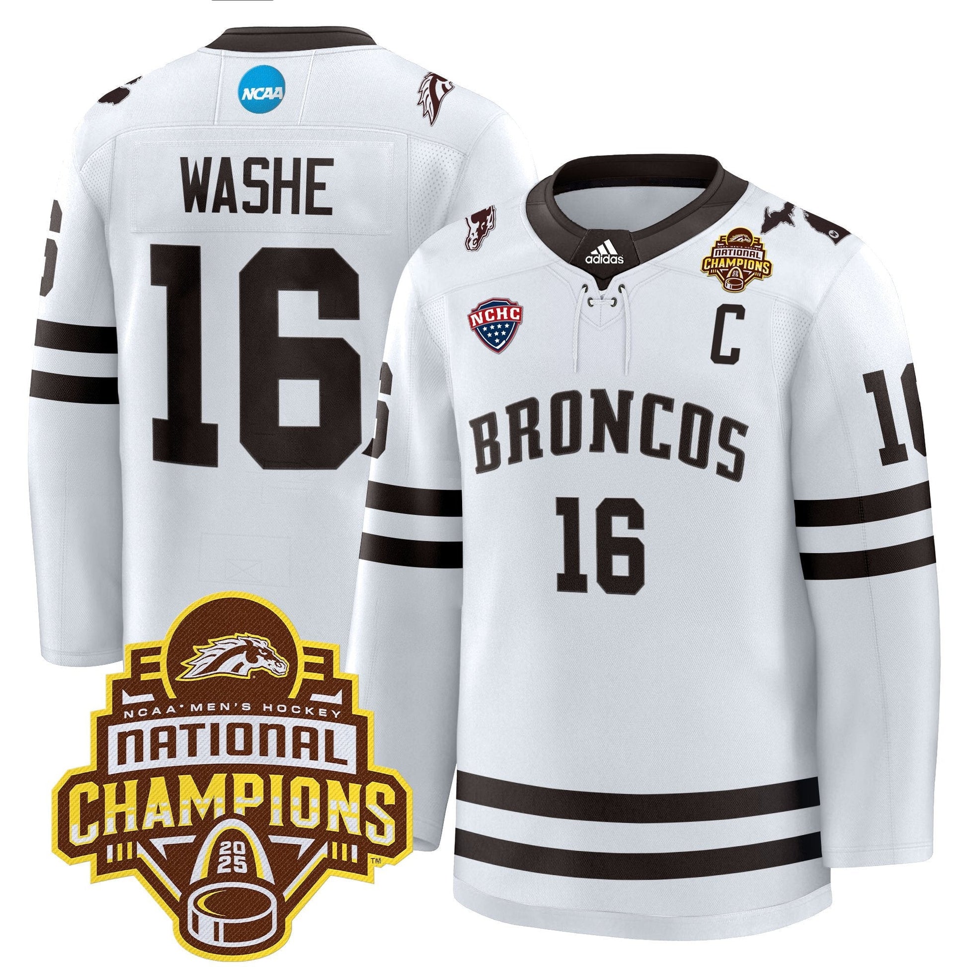 Men's Western Michigan Broncos 2025 National Champions Patch Premium Jersey - All Stitched