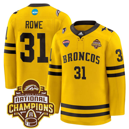 Men's Western Michigan Broncos 2025 National Champions Patch Premium Jersey - All Stitched