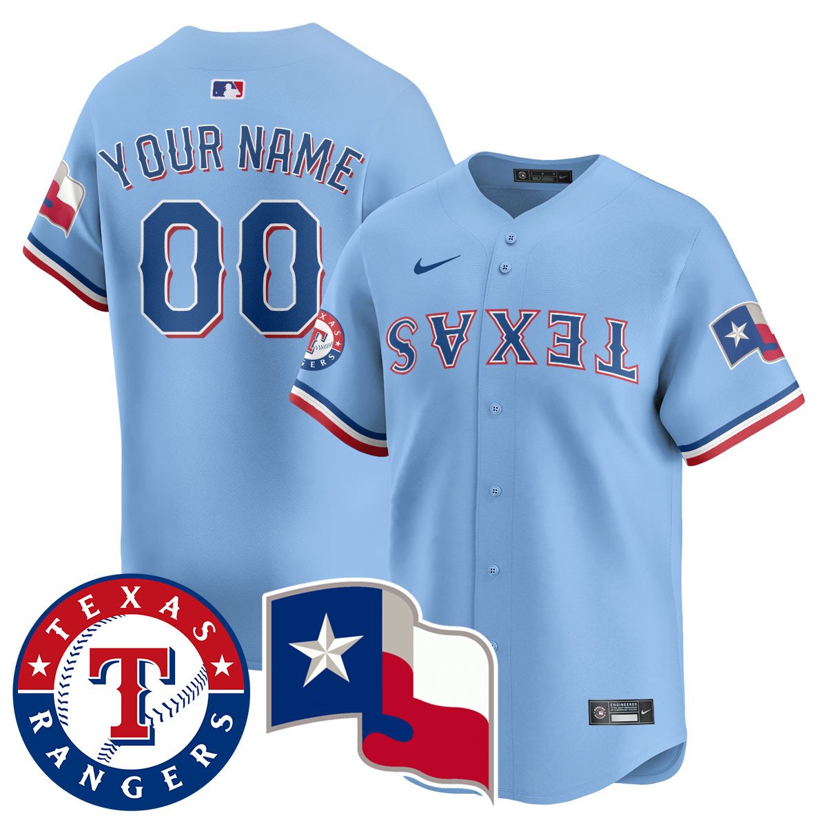 Custom Gender/Name Texas Rangers True Brvnd Limited Jersey - All Stitched