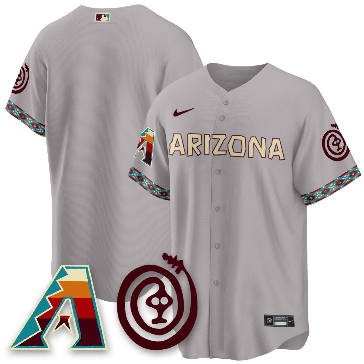 Men's Arizona Diamondbacks City Connect Concept Jersey V2 - All Stitched