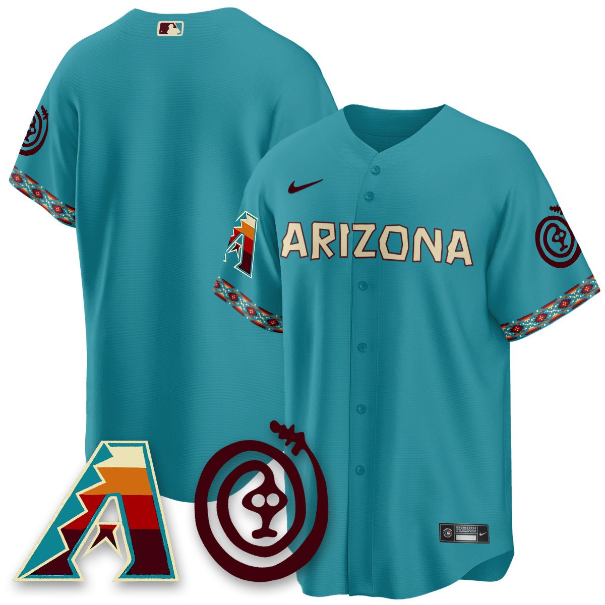 Men's Arizona Diamondbacks City Connect Concept Jersey V2 - All Stitched