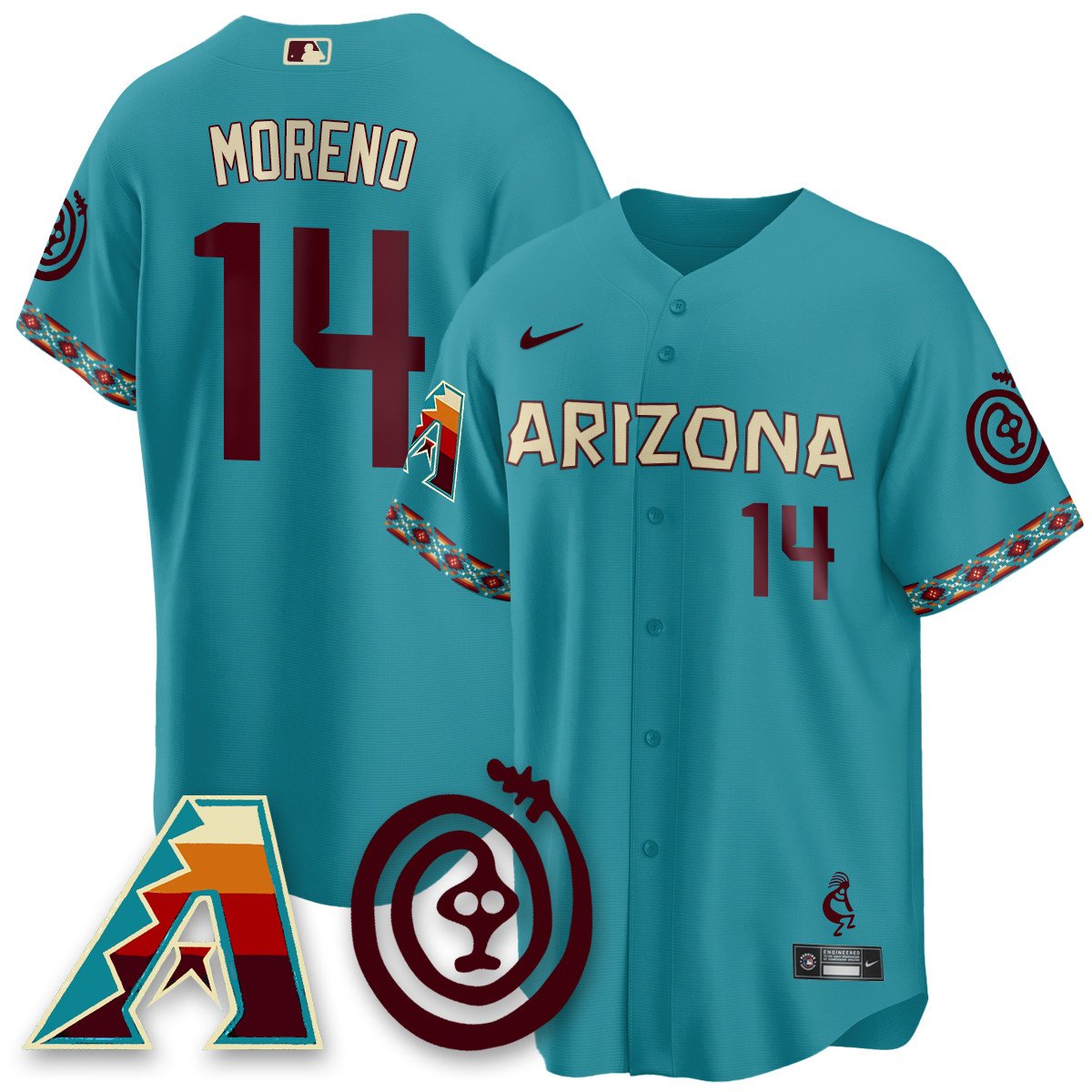 Men's Arizona Diamondbacks City Connect Concept Jersey V2 - All Stitched
