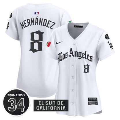 Women's Dodgers Mexico 2025 LA Gothic Style Patch Vapor Premier Limited Jersey - All Stitched