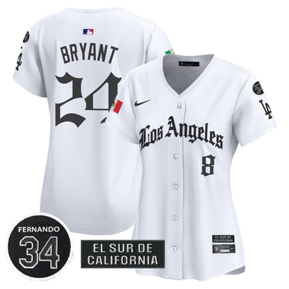 Women's Dodgers Mexico 2025 LA Gothic Style Patch Vapor Premier Limited Jersey - All Stitched