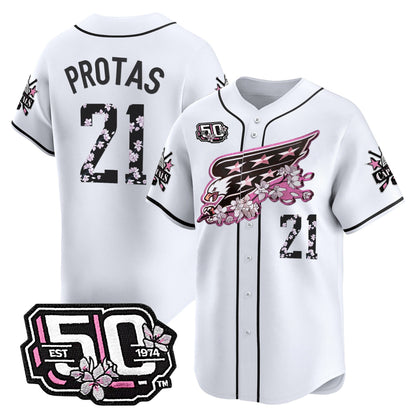 Men's 2025 Washington Capitals 50th Anniversary Cherry Blossom Style Vapor Premier Limited Jersey - All Stitched