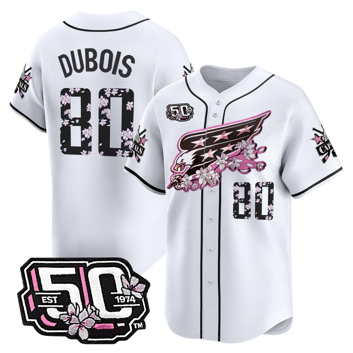 Men's 2025 Washington Capitals 50th Anniversary Cherry Blossom Style Vapor Premier Limited Jersey - All Stitched